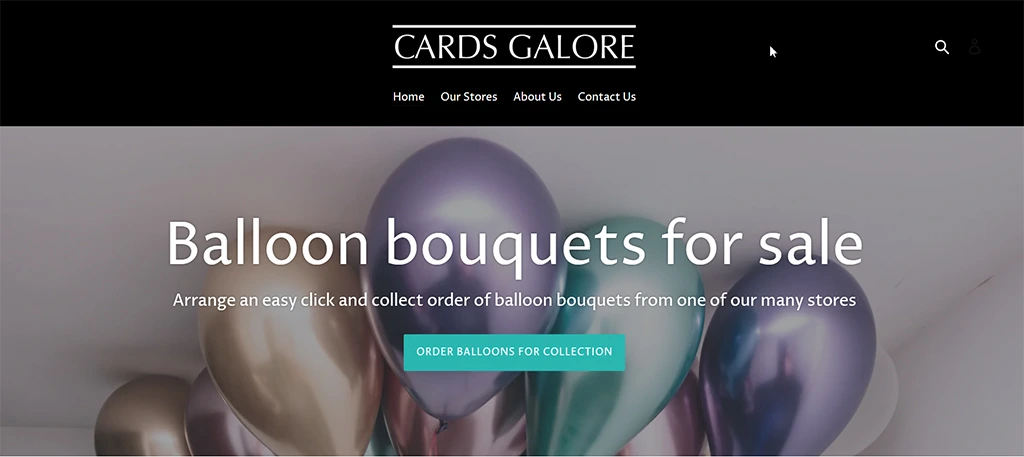 Cards galore Shopify store Design and development by Asjad Ali web app developer